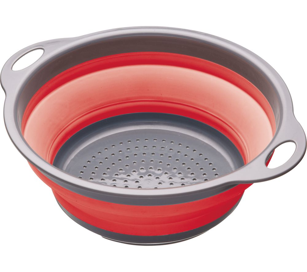 Collapsible Colander - Grey & Red, Grey