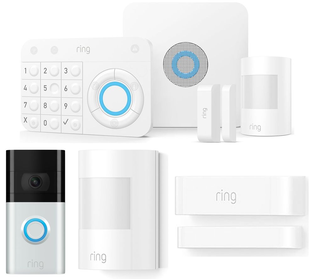 RING Alarm 5 Piece Security Kit, Video Doorbell 3, Alarm Motion Detector & Contact Sensor Bundle