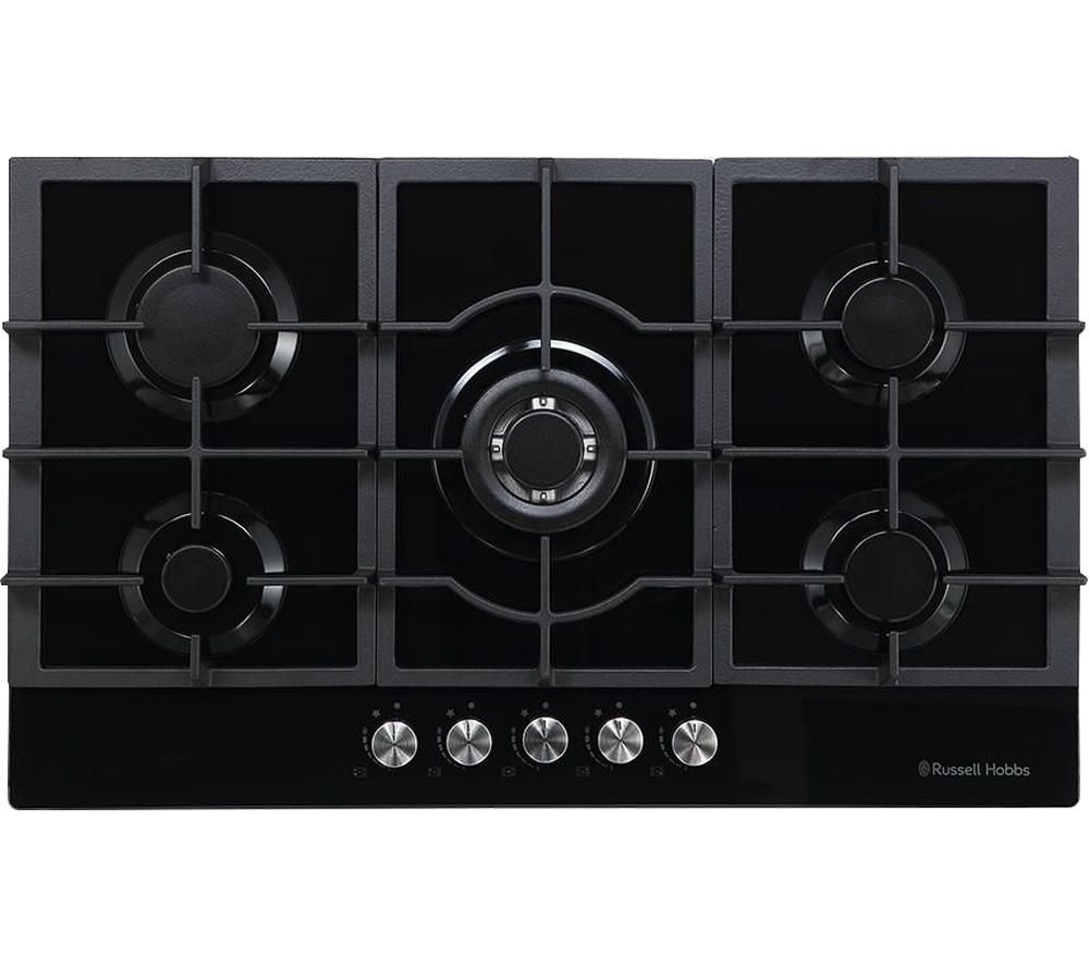 RUSSELL HOBBS RH86GH702DS Midnight Collection Gas Hob - Black, Black