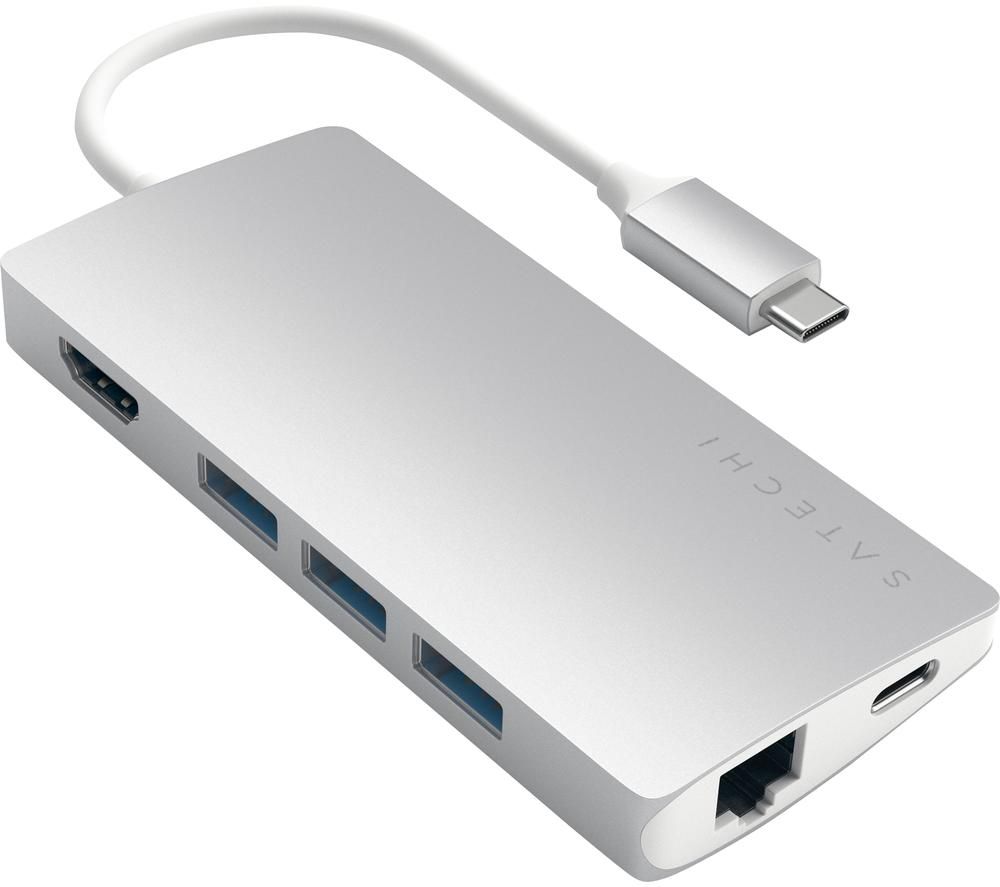 SATECHI Multi-Port Adapter 4K V2 6-port USB-C Connection Hub - Silver, Silver