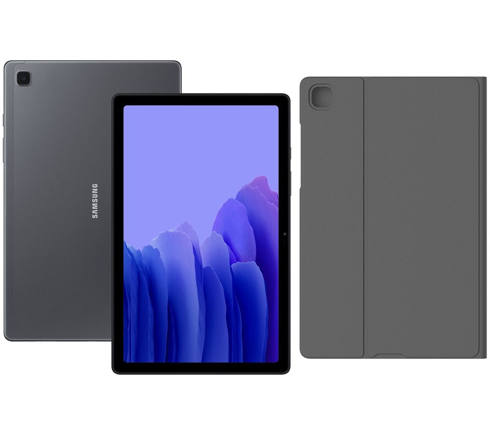 SAMSUNG Galaxy Tab A7 10.4" Tablet & Book Cover Bundle - 32 GB, Grey, Grey