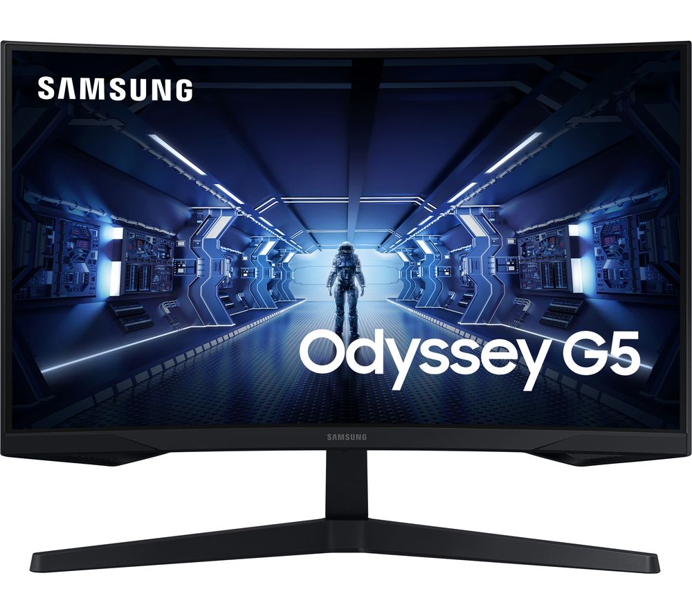 SAMSUNG Odyssey G5 LC27G55TQWUXEN Quad HD 27" Curved LED Gaming Monitor - Black, Black