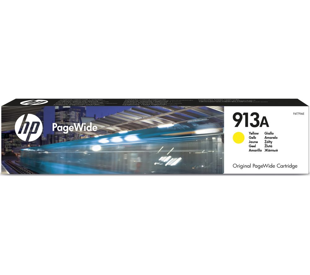 HP Original PageWide 913A Yellow Ink Cartridge, Yellow