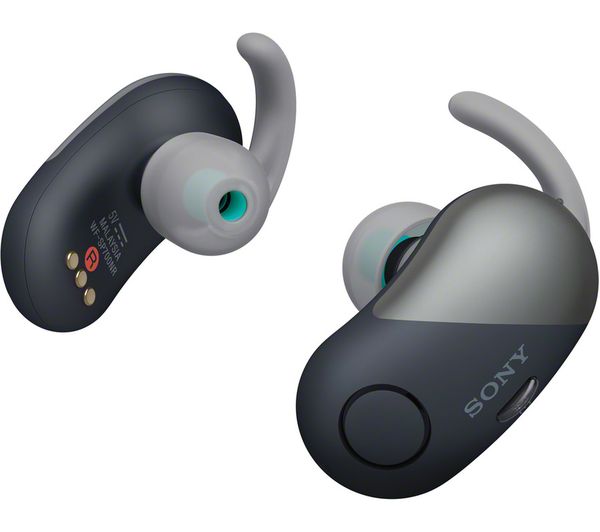 SONY WF-SP700N Wireless Bluetooth Noise-Cancelling Headphones - Black, Black