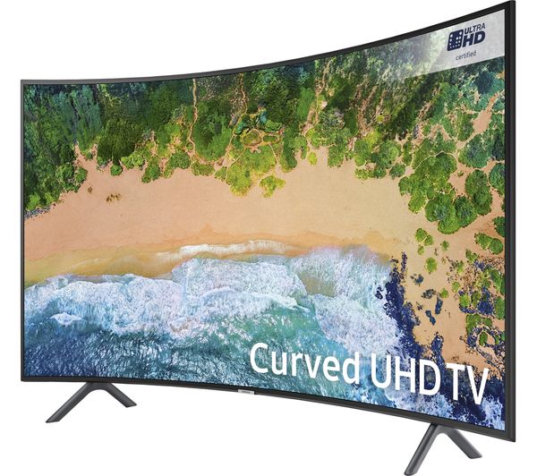 55"  SAMSUNG UE55NU7300 Smart 4K Ultra HD HDR Curved LED TV, Gold