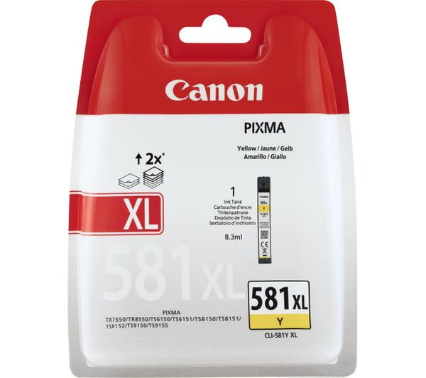 CANON CLI-581XL Yellow Ink Cartridge, Yellow