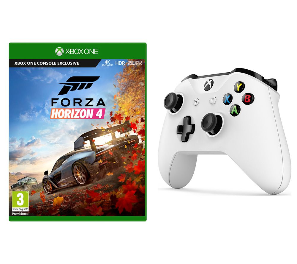 XBOX ONE Forza Horizon 4 & XBOX ONE Wireless Controller Bundle - White, White