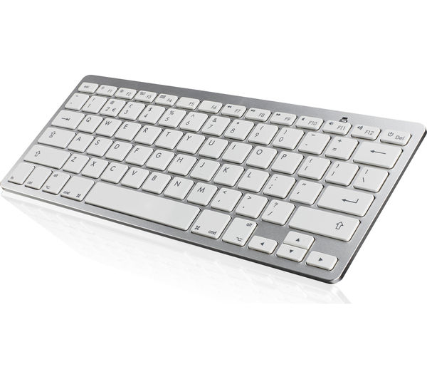 IWANTIT IKBCOMP15 Bluetooth Keyboard - White & Silver, White