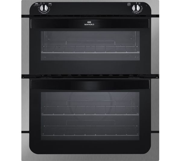 NEW WORLD NW701DO Electric Built-under Double Oven - Black & Stainless Steel, Stainless Steel