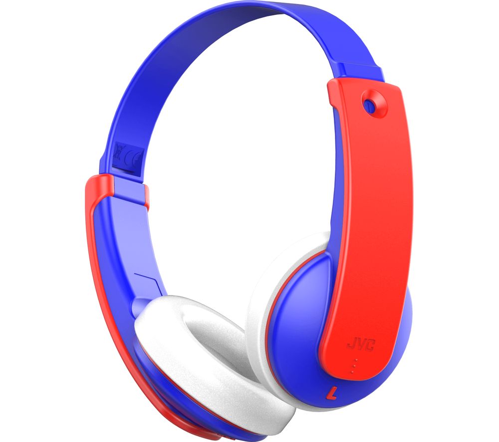 JVC HA-KD9BT-A-E Wireless Bluetooth Kids Headphones - Blue & Red, Blue