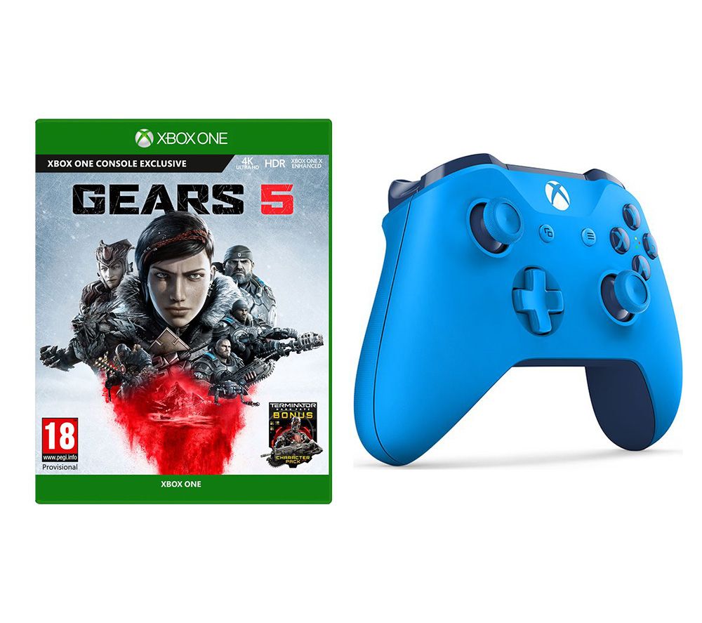 MICROSOFT Gears 5 & Xbox Wireless Controller Bundle - Blue, Blue
