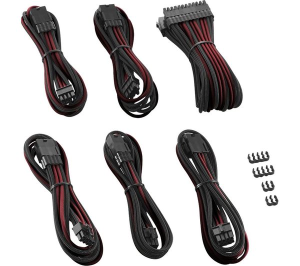 Cablemod Pro Series ModMesh Extension Cable Kit - Black & Burgundy