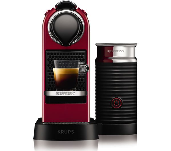 NESPRESSO by Krups Citiz & Milk XN760540 Coffee Machine - Cherry Red, Red