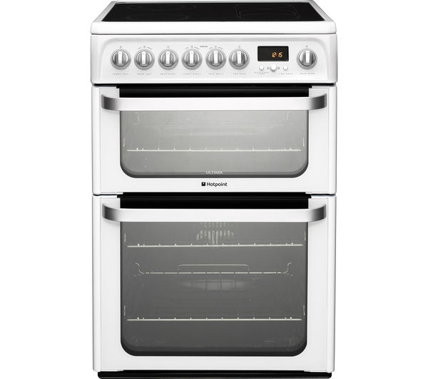 HOTPOINT Ultima HUE61PS 60 cm Electric Ceramic Cooker - White, White