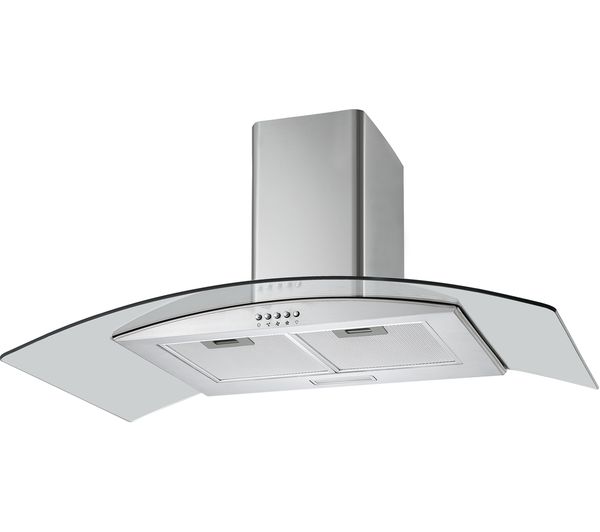 LOGIK L90CHDG17 Chimney Cooker Hood - Stainless Steel & Glass, Stainless Steel