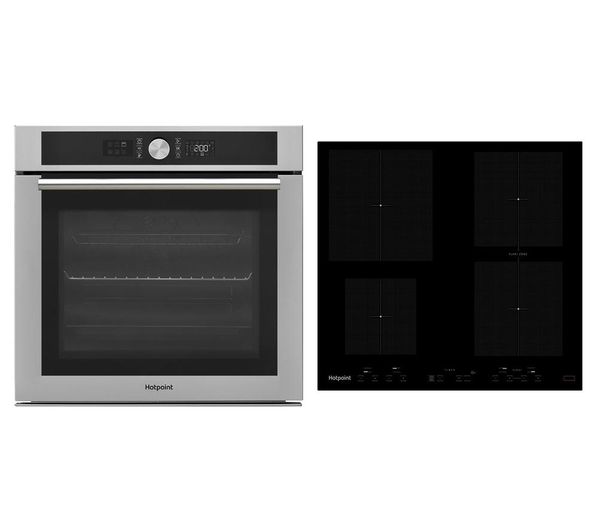 HOTPOINT Smart CID641BB Electric Induction Hob & Class 4 SI4 854 C IX Electric Oven Bundle, Red