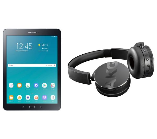 SAMSUNG Galaxy Tab S2 9.7' Tablet & C50BT Wireless Bluetooth Headphones Bundle - 32 GB, Black, Black