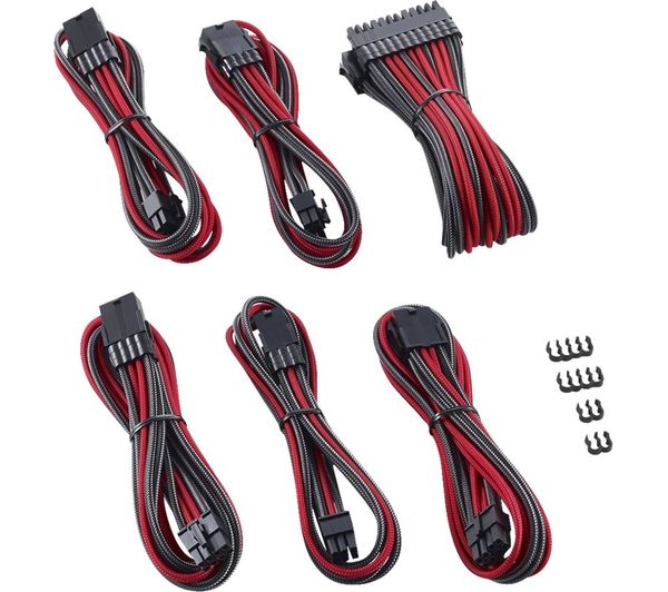 Cablemod Pro Series ModMesh Extension Cable Kit - Carbon Grey & Red