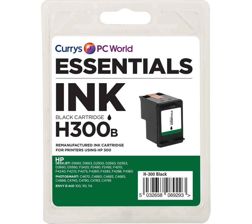 ESSENTIALS 300 Black HP Ink Cartridge, Black