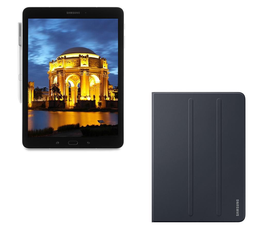 SAMSUNG Galaxy Tab S3 9.7" Tablet, S Pen & Folio Case Bundle - 32 GB, Silver, Silver