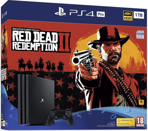 SONY PlayStation 4 Pro with Red Dead Redemption 2 - 1 TB, Red