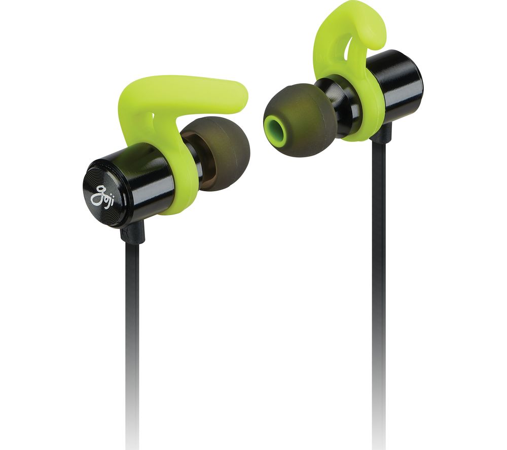 GOJI GSFINBT19 Wireless Bluetooth Sports Earphones - Black & Green, Black