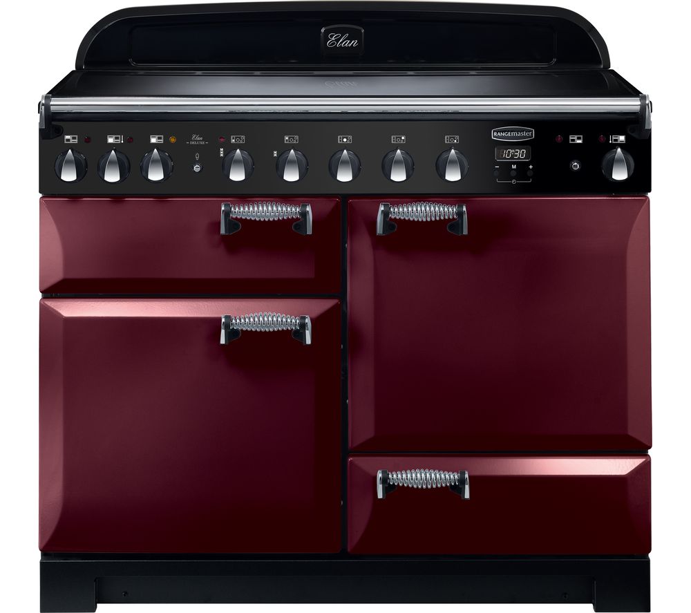 Rangemaster Elan Deluxe ELA110EICY 110 cm Electric Induction Range Cooker - Cranberry & Chrome, Cranberry