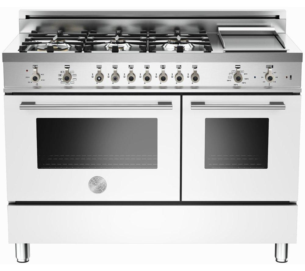 BERTAZZONI Professional 122 Dual Fuel Range Cooker - White & Stainless Steel, Stainless Steel