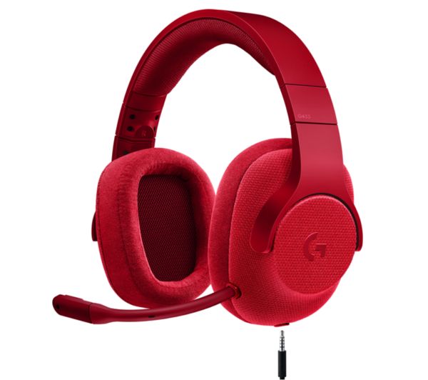 LOGITECH G433 7.1 Gaming Headset - Red, Red