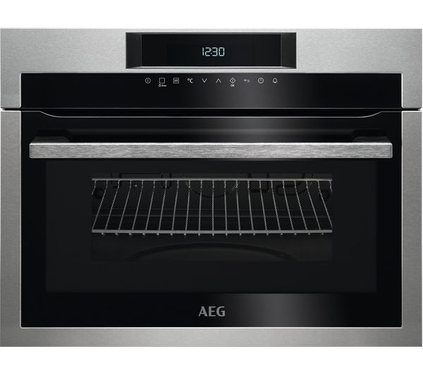 AEG KME721000M Built-in Microwave with Grill - Black & Stainless Steel, Stainless Steel