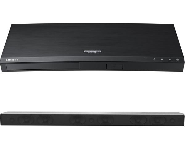 SAMSUNG HW-MS750 5.1 All-in-One Sound Bar & 4K Ultra HD Blu-ray Player Bundle, Silver