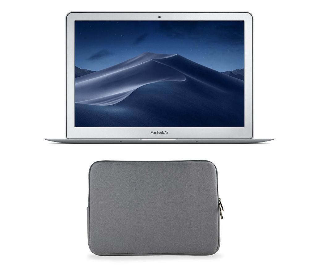 APPLE MacBook Air 13.3" (2017) & Grey Laptop Sleeve Bundle - 128 GB SSD, Silver, Grey