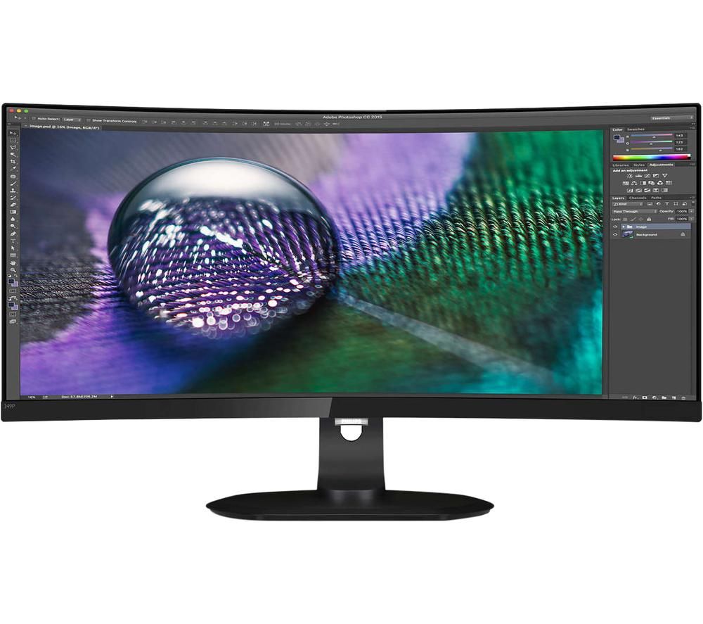 Brilliance P-line 349P7FUBEB Quad HD 34? Curved LCD Monitor - Black, Black