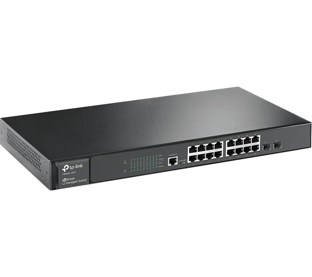 TP-LINK JetStream T2600G-18TS Managed Network Switch - 16 Port