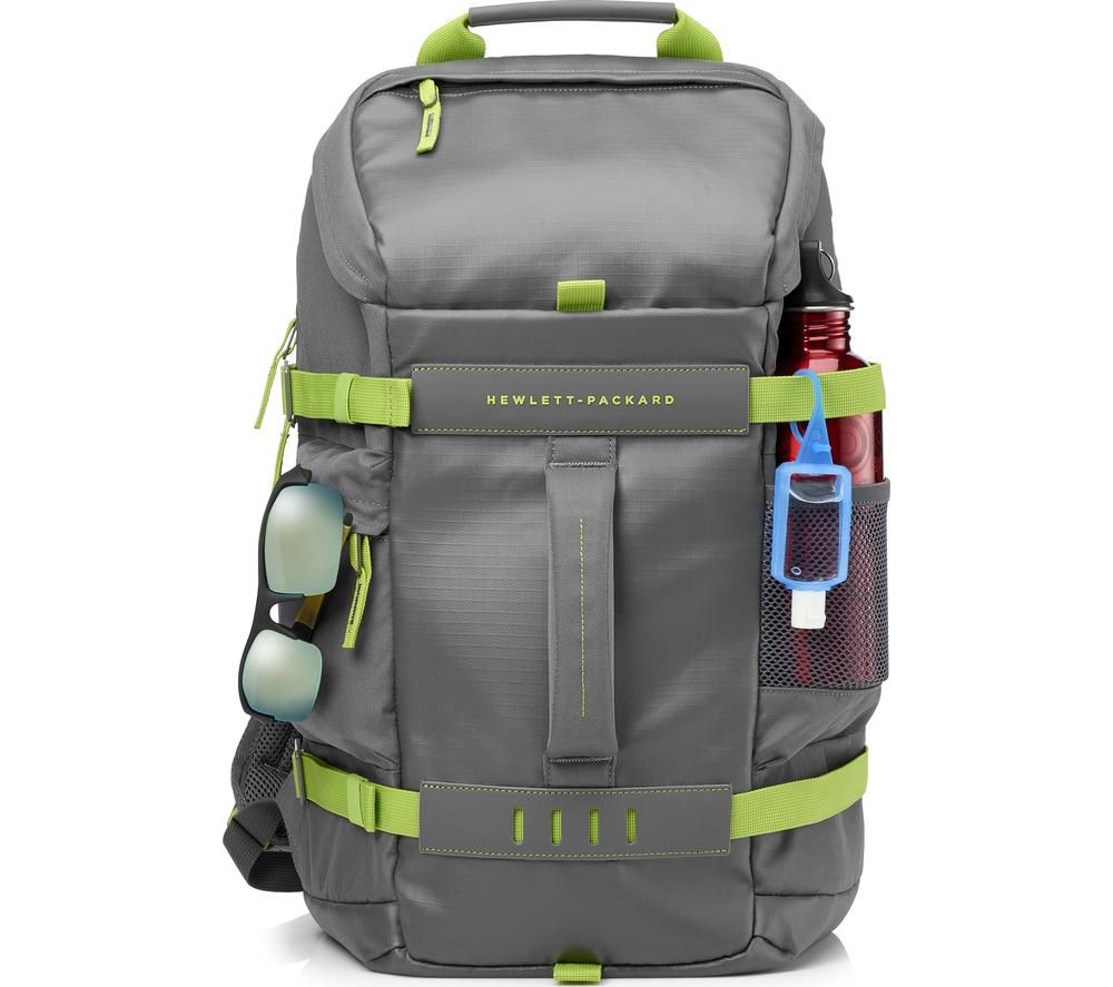 HP Odyssey 15.6" Laptop Backpack - Grey & Green, Grey