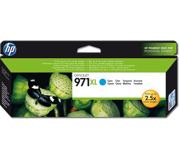 HP 971XL Original Cyan Ink Cartridge, Cyan