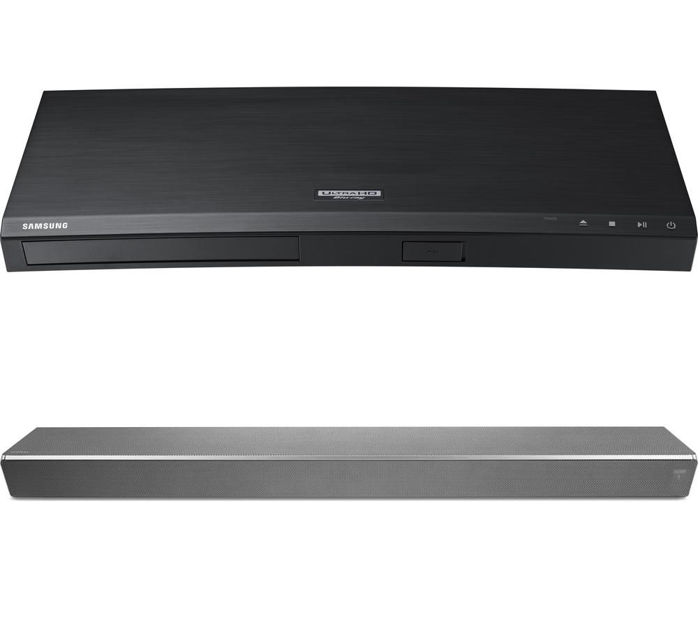 SAMSUNG HW-MS751 5.1 All-in-One Sound Bar & 4K Ultra HD Blu-ray Player Bundle, Silver