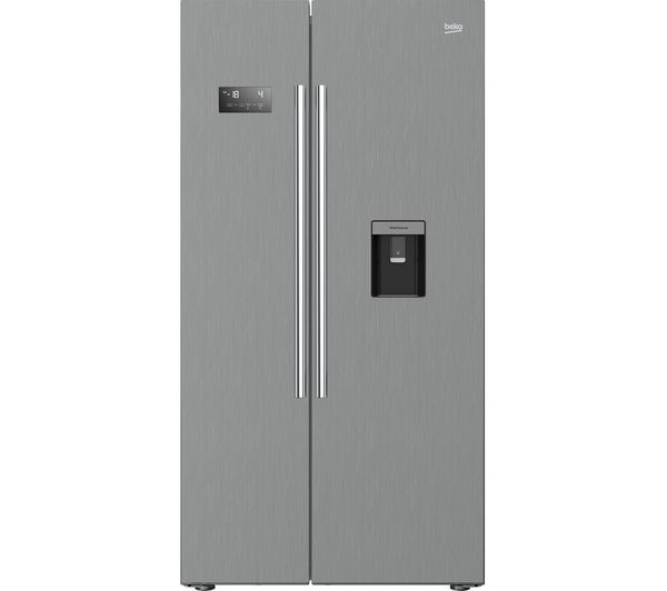 BEKO Pro ASDM241PX American-Style Fridge Freezer - Brushed Steel, Brushed Steel