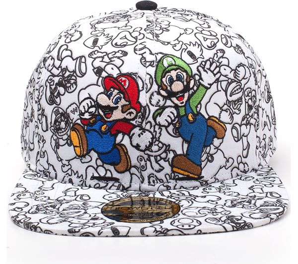 NINTENDO Super Mario & Luigi Snapback Cap - Black & White, Black