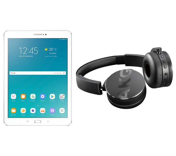 SAMSUNG Galaxy Tab S2 9.7 Tablet & C50BT Wireless Bluetooth Headphones Bundle - 32 GB, White, White