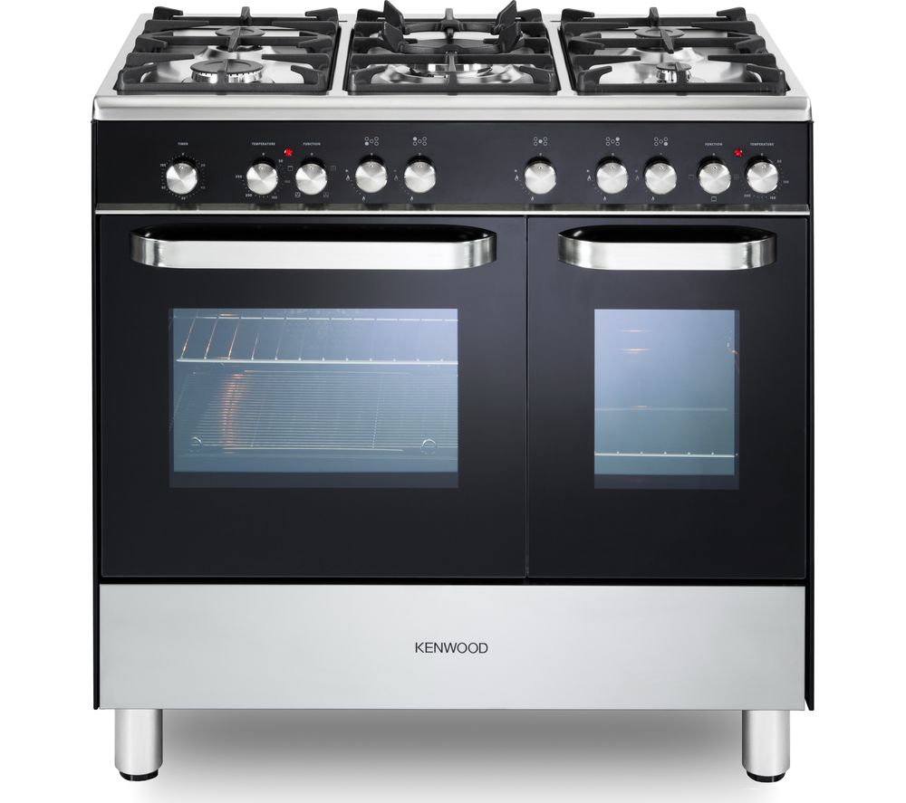 KENWOOD CK405-1 90 cm Dual Fuel Range Cooker  Black & Chrome, Black