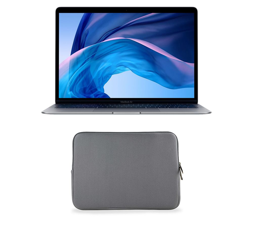 APPLE MacBook Air 13.3" with Retina Display (2018) & Grey Laptop Sleeve Bundle - 128 GB SSD, Space Grey, Grey