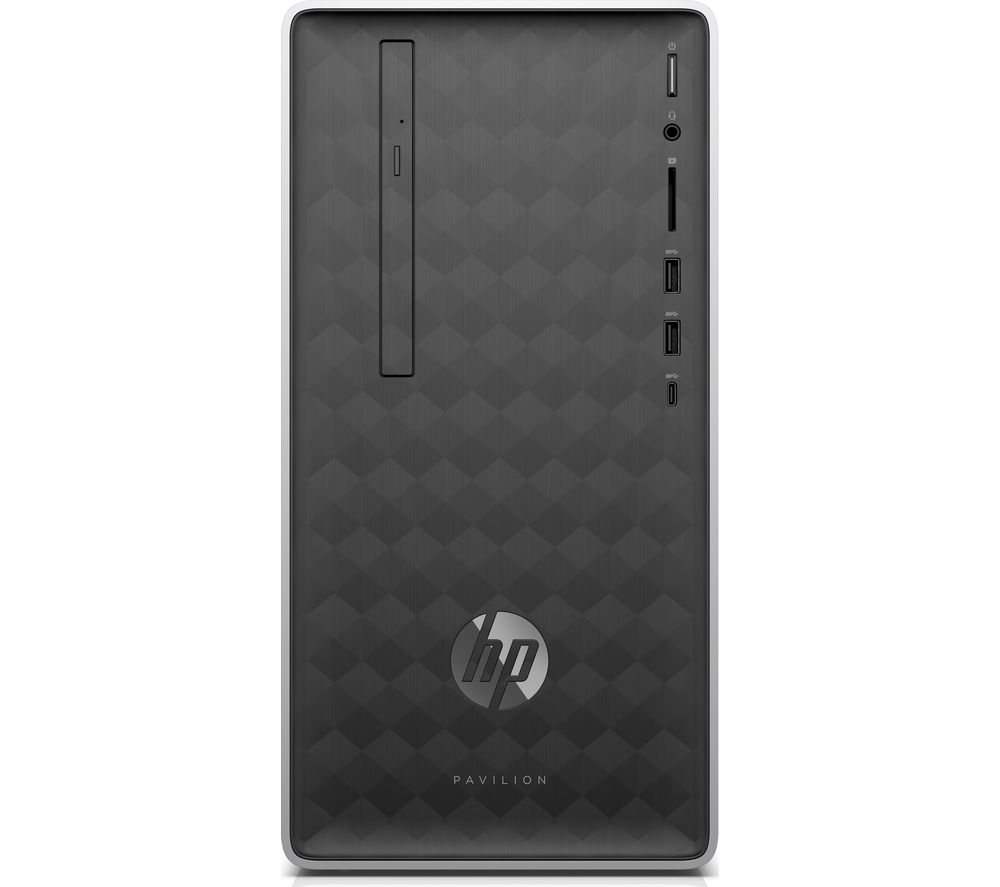 HP Pavilion 590-p0053na AMD Ryzen 5 Desktop PC - 1 TB HDD & 128 GB SSD, Silver, Silver