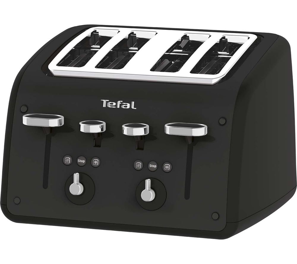 TEFAL Retra TF700N40 4-Slice Toaster - Matt Black, Black