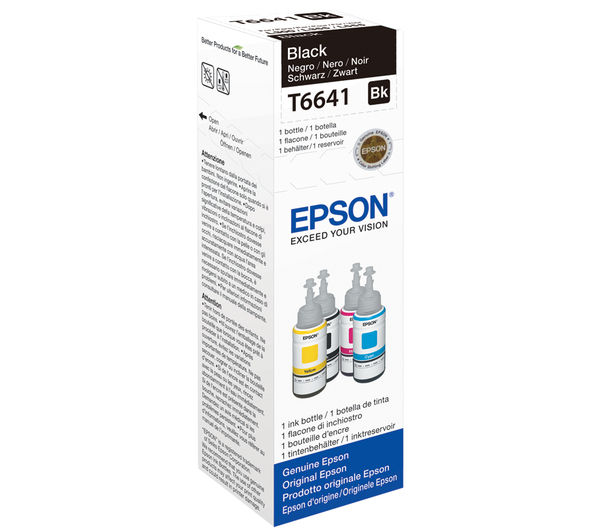 EPSON T6641 Black Ecotank Ink Bottle - 70 ml, Black