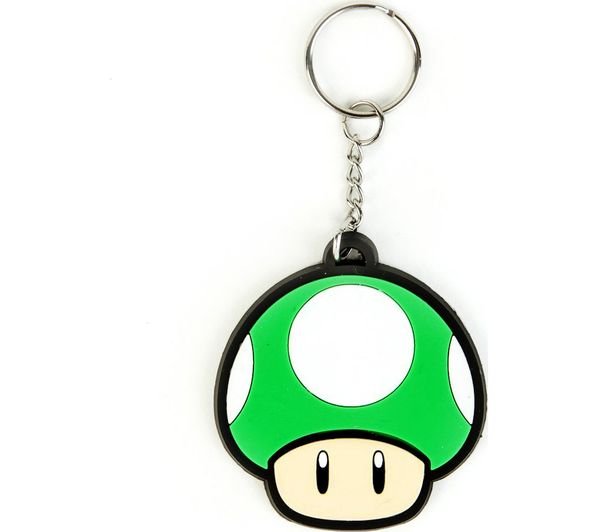 NINTENDO 1-Up Mushroom Rubber Keychain - Green & White, Green