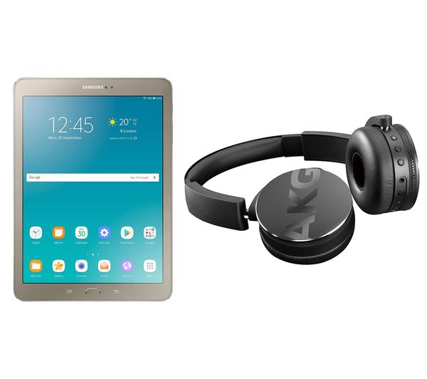 SAMSUNG Galaxy Tab S2 9.7 Tablet & C50BT Wireless Bluetooth Headphones Bundle - 32 GB, Gold, Gold