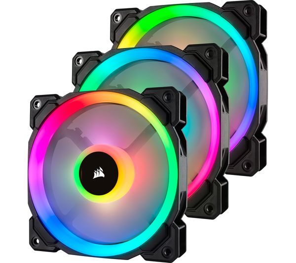 Corsair LL Series 120 mm Case Fan - Triple Pack, RGB LED, Black