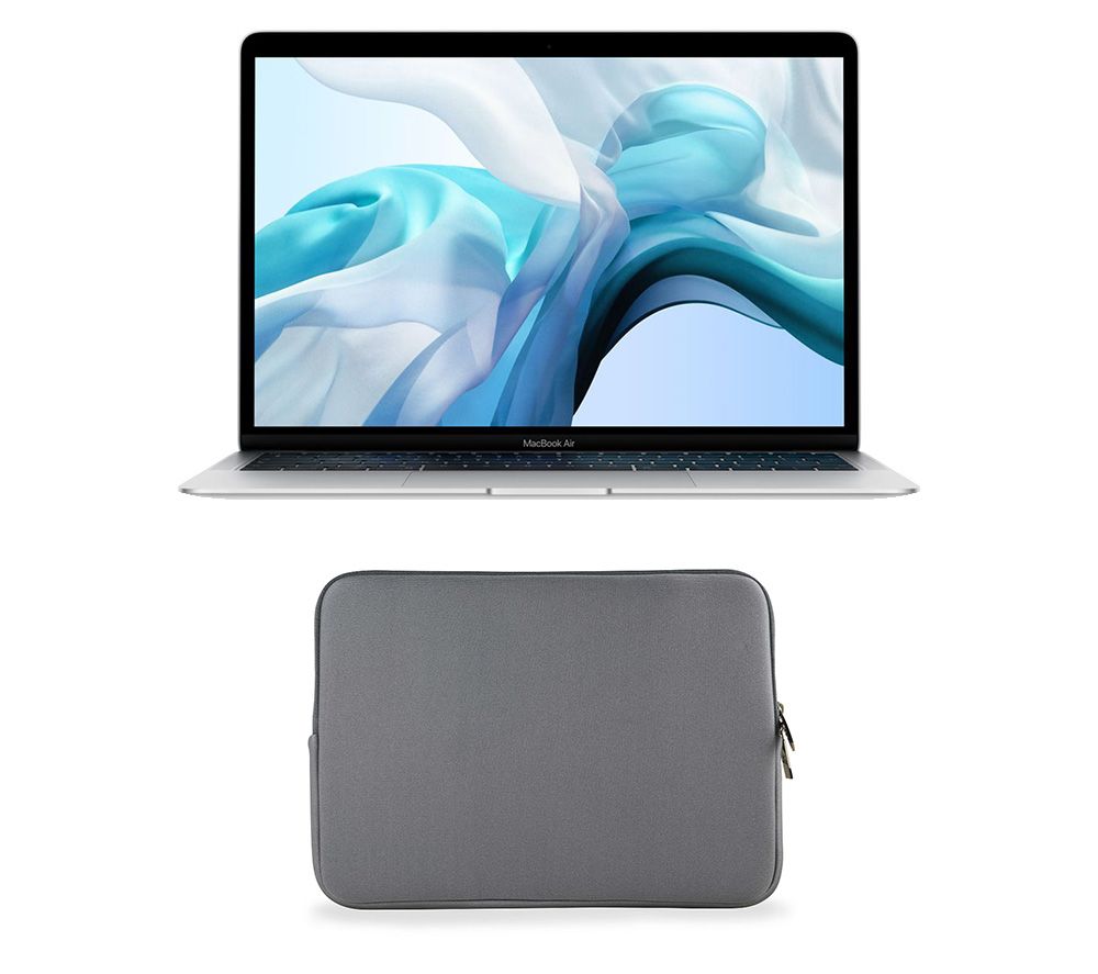 APPLE MacBook Air 13.3" with Retina Display (2018) & Grey Laptop Sleeve Bundle - 128 GB SSD, Silver, Grey