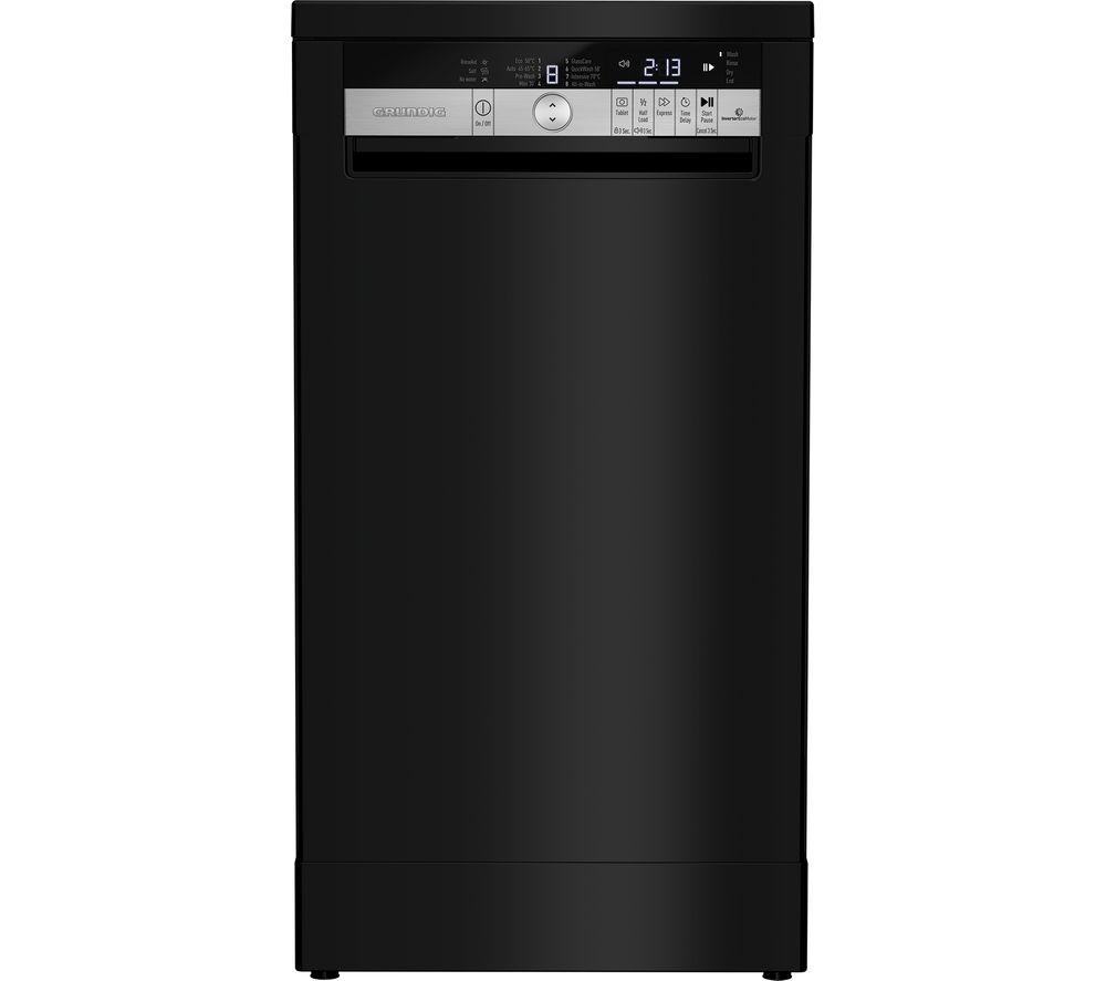 GRUNDIG GSF41820B Slimline Dishwasher - Black, Black